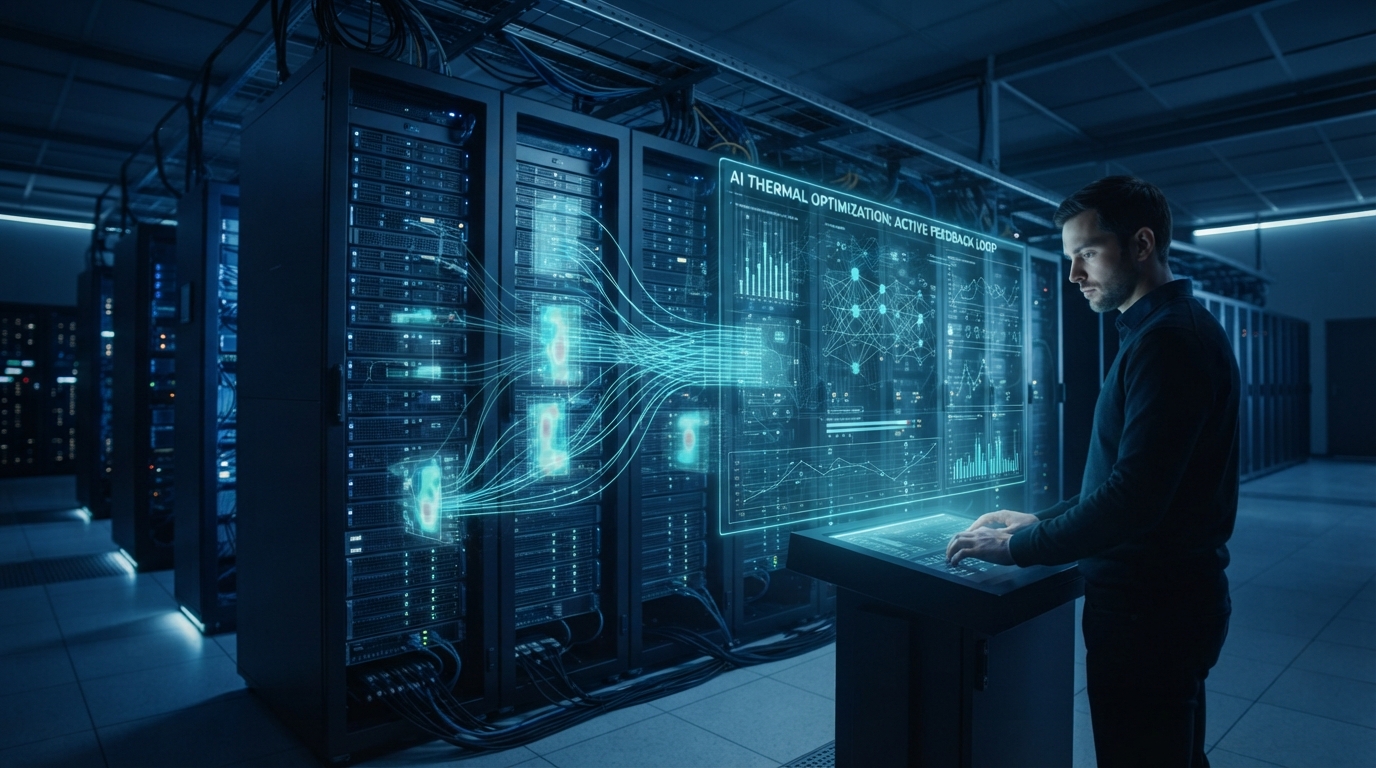 Editorial illustration for How AI Turns Data Center Cooling Into a Self-Correcting Feedback Loop