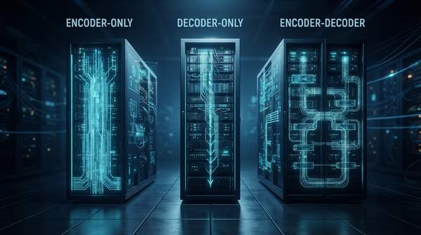 Editorial illustration for Three Architectural Patterns: How Transformers Power Far More Than Language Models